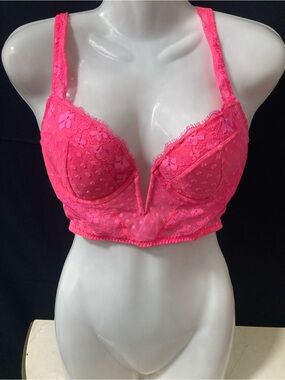 Victoria’s Secret Dream Angels Neon Pink Longline Bra 32DD